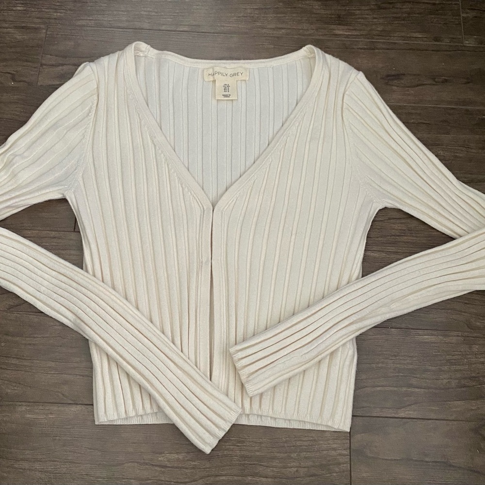 Cream crop cardigan